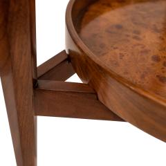  Dunbar Rare Dunbar Side Table in Carpathian Elm and Walnut 1950s Signed  - 2767266