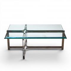  Dunbar Tom Lopinski for Dunbar Mid Century Bronze Rosewood and Glass Coffee Table - 4566874