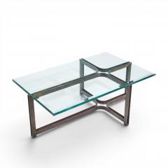  Dunbar Tom Lopinski for Dunbar Mid Century Bronze Rosewood and Glass Coffee Table - 4566877