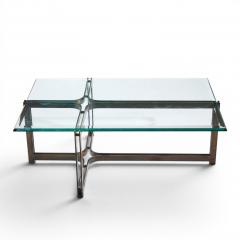  Dunbar Tom Lopinski for Dunbar Mid Century Bronze Rosewood and Glass Coffee Table - 4566878