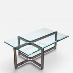  Dunbar Tom Lopinski for Dunbar Mid Century Bronze Rosewood and Glass Coffee Table - 4567152