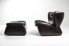  Durlet Pasha Lounge Chairs by Durlet in Dark Chocolate Leather - 3377528