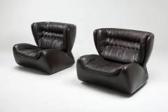  Durlet Pasha Lounge Chairs by Durlet in Dark Chocolate Leather - 3377536