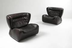  Durlet Pasha Lounge Chairs by Durlet in Dark Chocolate Leather - 3377594