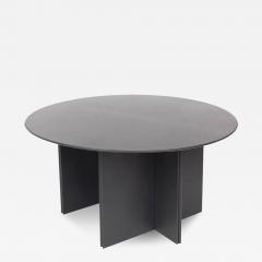  Durlet Round Dining Table in Black Leather for Durlet 1970s - 455456