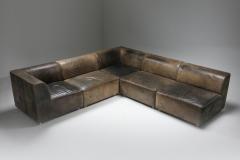  Durlet Sectional Corner Sofa in Patinated Leather Durlet 1980s - 1337777