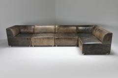  Durlet Sectional Corner Sofa in Patinated Leather Durlet 1980s - 1337779