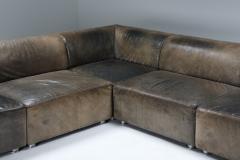  Durlet Sectional Corner Sofa in Patinated Leather Durlet 1980s - 1337781