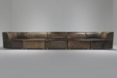  Durlet Sectional Corner Sofa in Patinated Leather for Durlet 1980s - 1566286