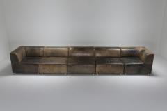  Durlet Sectional Corner Sofa in Patinated Leather for Durlet 1980s - 1566287