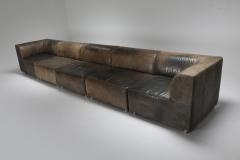  Durlet Sectional Corner Sofa in Patinated Leather for Durlet 1980s - 1566292