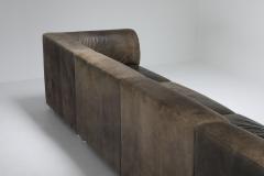  Durlet Sectional Corner Sofa in Patinated Leather for Durlet 1980s - 1566295