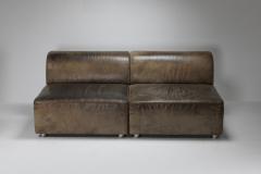  Durlet Sectional Corner Sofa in Patinated Leather for Durlet 1980s - 1566296