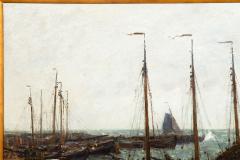  Dutch Herring Fleet Dockside Barbizon Painting by Robert Weir Allan R S A - 4484545