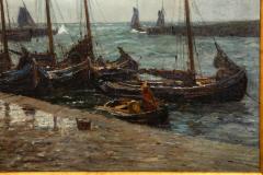  Dutch Herring Fleet Dockside Barbizon Painting by Robert Weir Allan R S A - 4484547