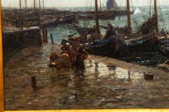  Dutch Herring Fleet Dockside Barbizon Painting by Robert Weir Allan R S A - 4484548