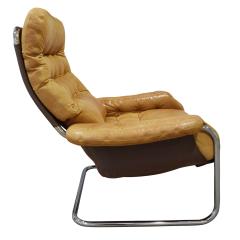  Dux Dux Chair And Ottoman in Polished Chrome and Leather Upholstery 1980s - 1811956