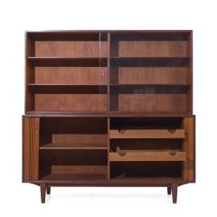  Dux Dux Mid Century Walnut Tambour Door Credenza and Hutch - 3961353