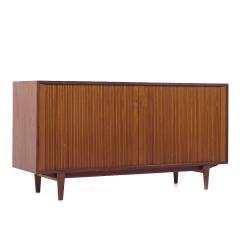  Dux Dux Mid Century Walnut Tambour Door Credenza and Hutch - 3961356