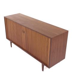  Dux Dux Mid Century Walnut Tambour Door Credenza and Hutch - 3961358