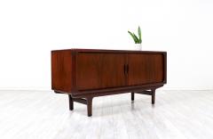  Dyrlund Danish Modern Rosewood Tambour Door Credenza by Dyrlund - 3337772