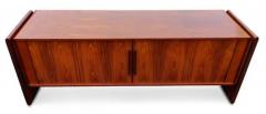  Dyrlund Dyrlund Danish Rosewood Tambour Door Cabinet or Credenza Mid Century Modern - 3947389