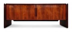  Dyrlund Dyrlund Danish Rosewood Tambour Door Cabinet or Credenza Mid Century Modern - 3947394