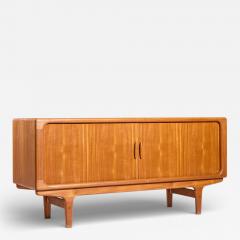  Dyrlund Dyrlund Mid Century Danish Teak Tambour Door Credenza - 4441695