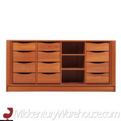  Dyrlund Dyrlund Mid Century Danish Teak Tambour Door Lowboy Dresser - 3688407