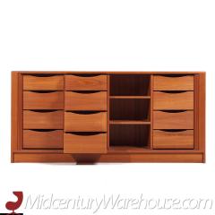  Dyrlund Dyrlund Mid Century Danish Teak Tambour Door Lowboy Dresser - 3688409