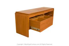  Dyrlund Mid Century Teak File Cabinet Credenza Tambour Doors - 3472045