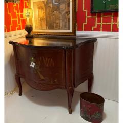  E J Victor 19th C Style E J Victor Red Chinoiserie Black Marble Commode - 4572169