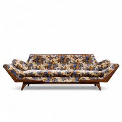  E L Rowe Sons Adrian Pearsall Style Rowe Mid Century Walnut Gondola Sofa - 4291609