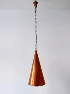  E S Horn Aalestrup XL Mid Century Modern Copper Pendant Lamp by E S Horn Aalestrup Denmark 1950s - 2893781