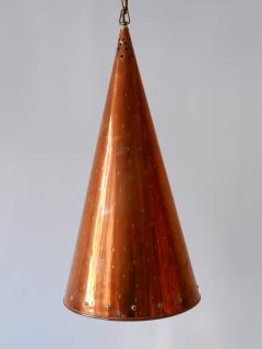  E S Horn Aalestrup XL Mid Century Modern Copper Pendant Lamp by E S Horn Aalestrup Denmark 1950s - 2893784