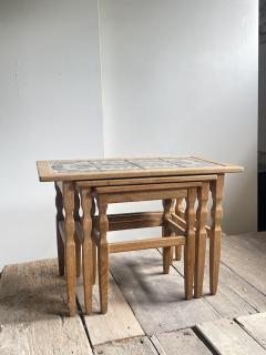  EG Kvalitetsmobel Henning Kj rnulf Set of Three Oak Nesting Tables for EG Kvalitets Denmark 1960s - 4802916