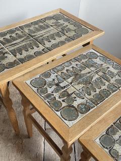  EG Kvalitetsmobel Henning Kj rnulf Set of Three Oak Nesting Tables for EG Kvalitets Denmark 1960s - 4802918