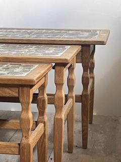  EG Kvalitetsmobel Henning Kj rnulf Set of Three Oak Nesting Tables for EG Kvalitets Denmark 1960s - 4802919