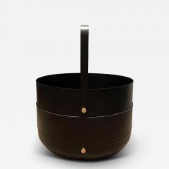  ELDVARM EMMA FIREWOOD BASKET IN NOIR WITH BRASS DETAILS - 3573663