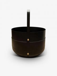  EMMA FIREWOOD EMMA FIREWOOD BASKET IN NOIR WITH BRASS DETAILS - 2981798