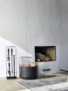 EMMA FIREWOOD EMMA FIREWOOD BASKET IN NOIR WITH BRASS DETAILS - 2981813