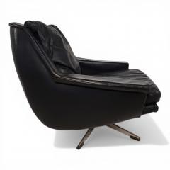  ESA Denmark ESA 802 Black Leather Lounge Chair by Werner Langenfeld 1970 - 4749865