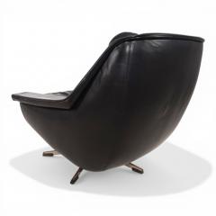  ESA Denmark ESA 802 Black Leather Lounge Chair by Werner Langenfeld 1970 - 4749866