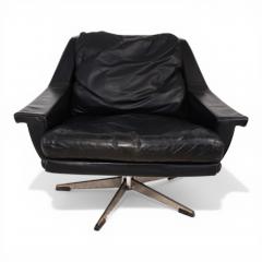  ESA Denmark ESA 802 Black Leather Lounge Chair by Werner Langenfeld 1970 - 4749869
