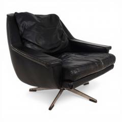  ESA Denmark ESA 802 Black Leather Lounge Chair by Werner Langenfeld 1970 - 4749872