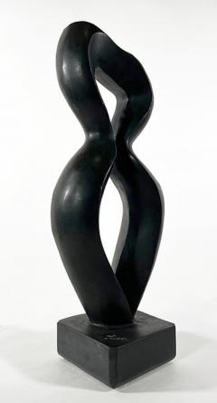  EVELYNE BRADER FRANK Amadea Swiss Modern Black Basalt Marble Abstract Sculpture - 4613586