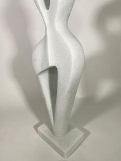  EVELYNE BRADER FRANK Lily Swiss Modern White Marble Abstract Sculpture Evelyne Brader Fr - 2829644