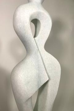  EVELYNE BRADER FRANK Lily Swiss Modern White Marble Abstract Sculpture Evelyne Brader Frank - 4602203