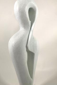  EVELYNE BRADER FRANK Lily Swiss Modern White Marble Abstract Sculpture Evelyne Brader Frank - 4602206