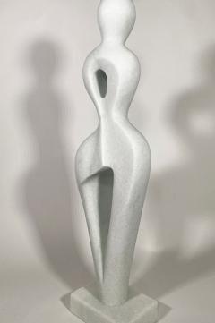  EVELYNE BRADER FRANK Lily Swiss Modern White Marble Abstract Sculpture Evelyne Brader Frank - 4602208